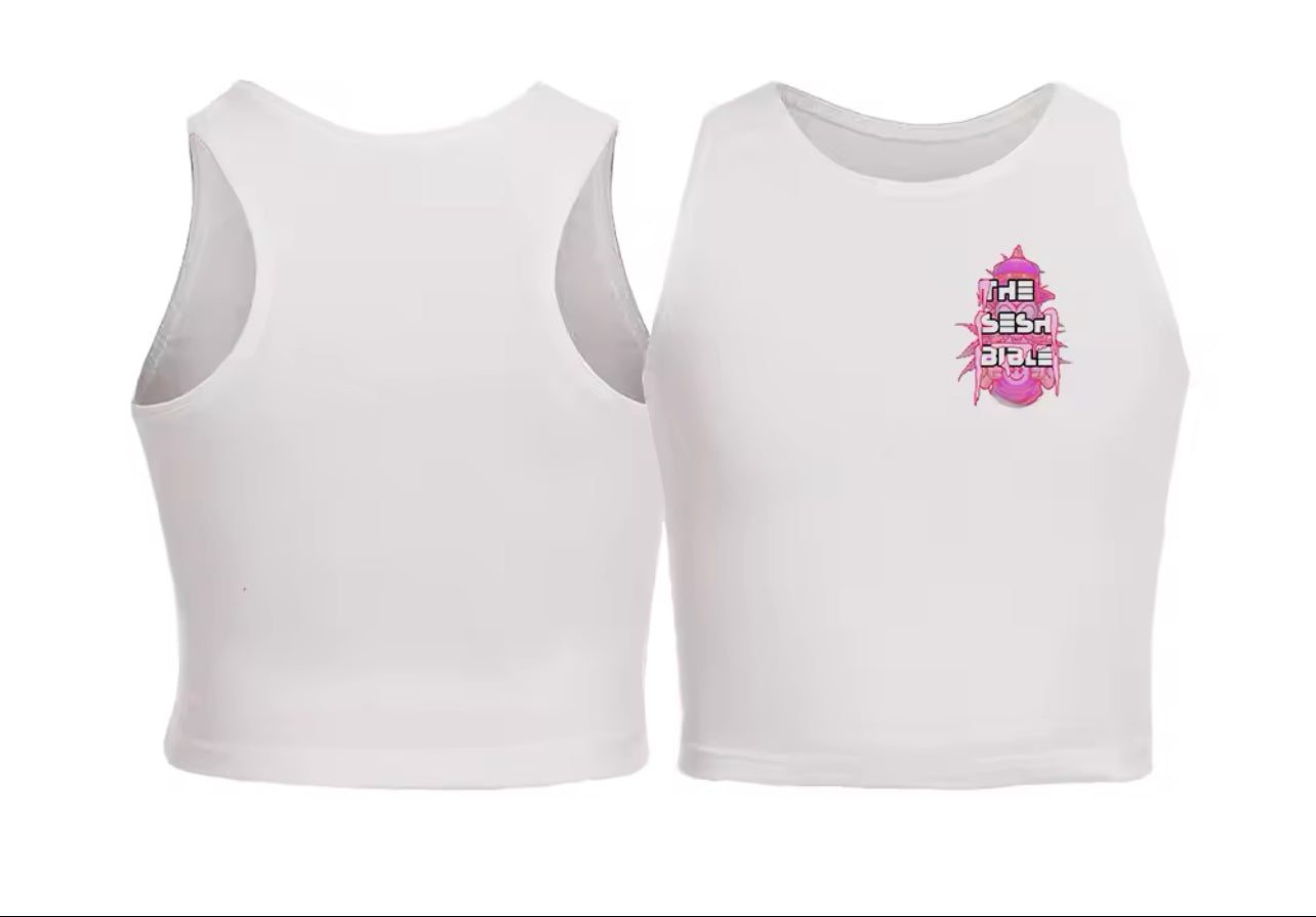 White Crop Top W/ Pink TSB